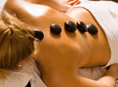 spa with hot stones