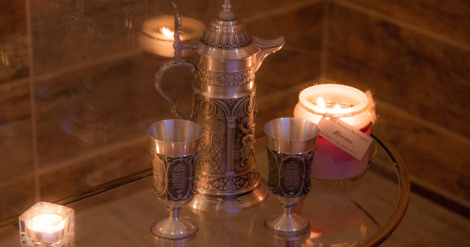 Cínová číše vinný wellness